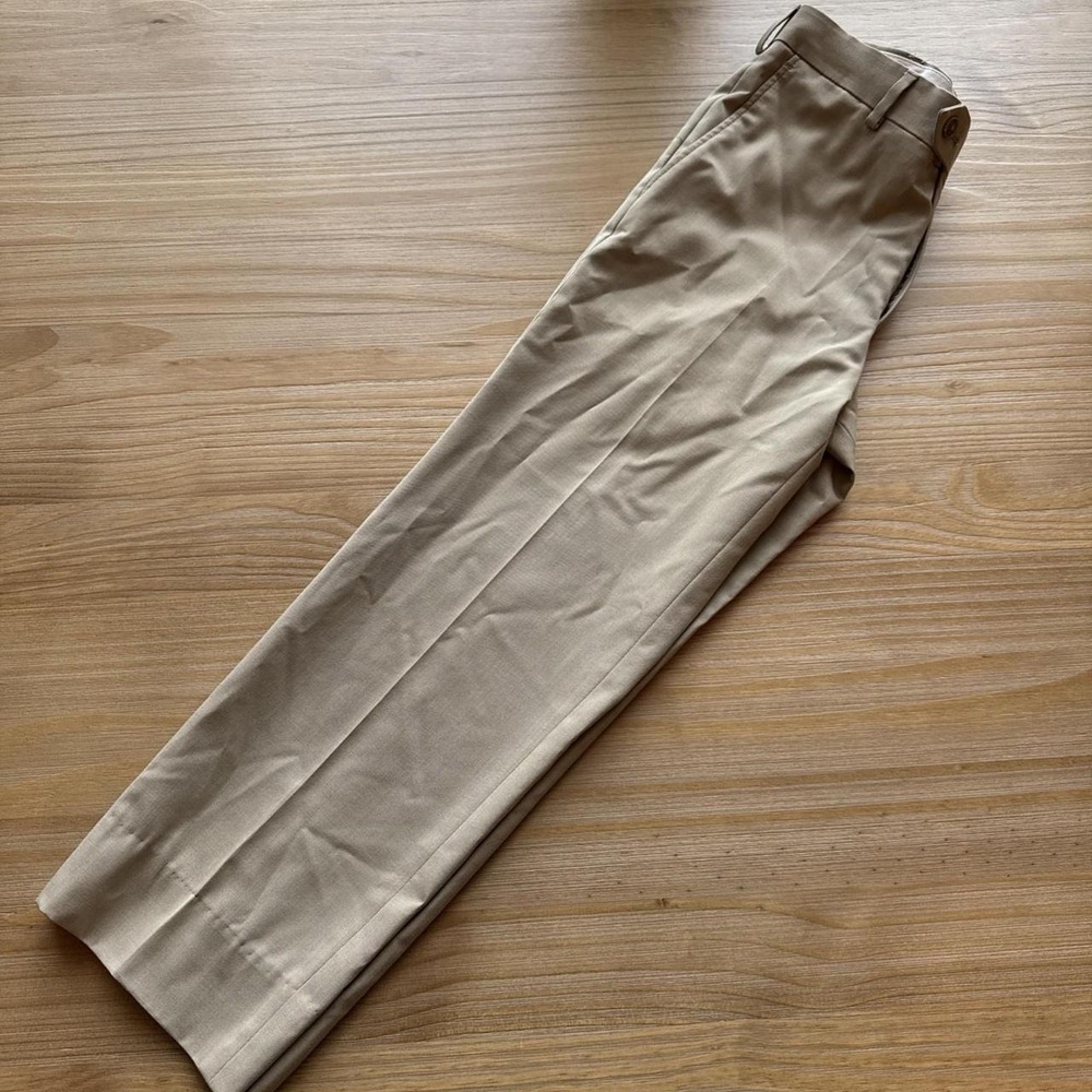 Michael Kors Boys Size 14 Tan Wool Blend Flat Front Dress Trousers Pants